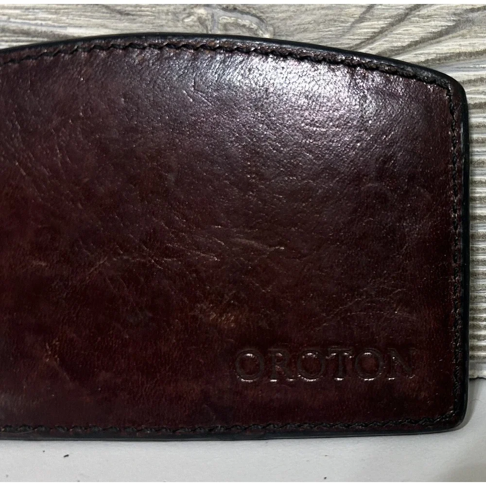 VIntage Oroton‎ Brown Leather case Travel Pocket Compact Mirror Purse Small